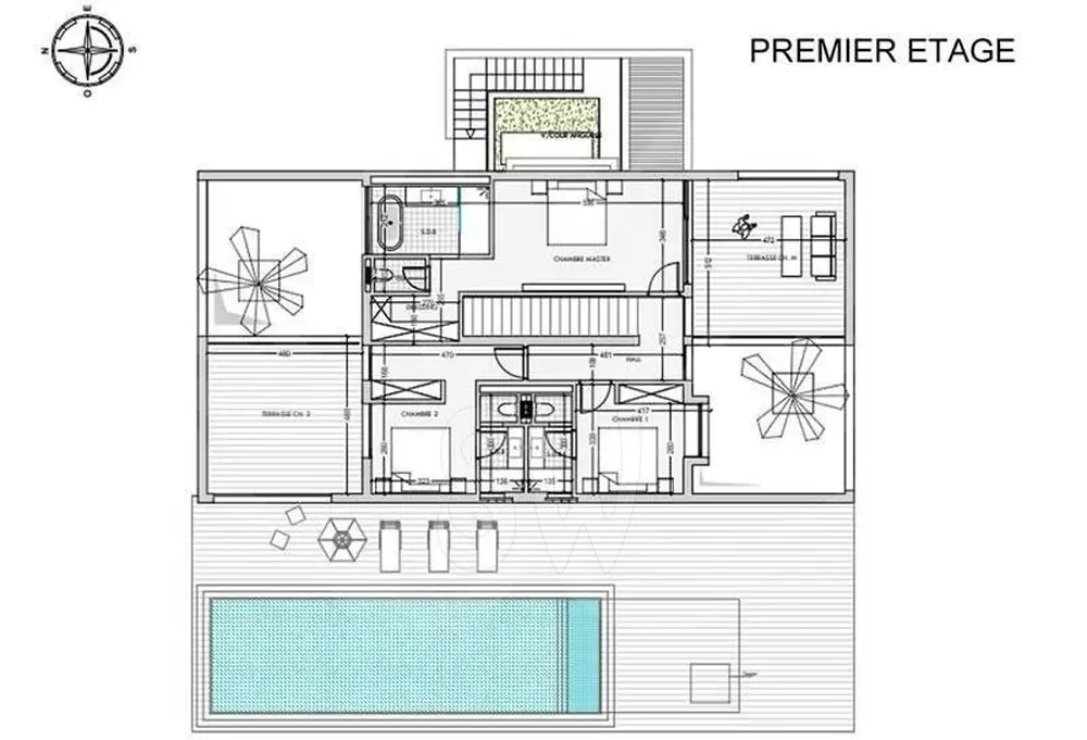 Villa sur plan d'un étage à vendre à marrakech route d'ourika