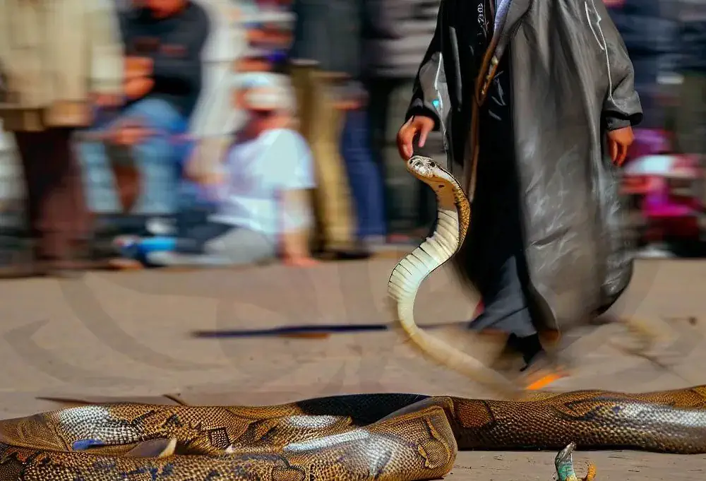 Charmeur de serpent place Jemaa el-Fna